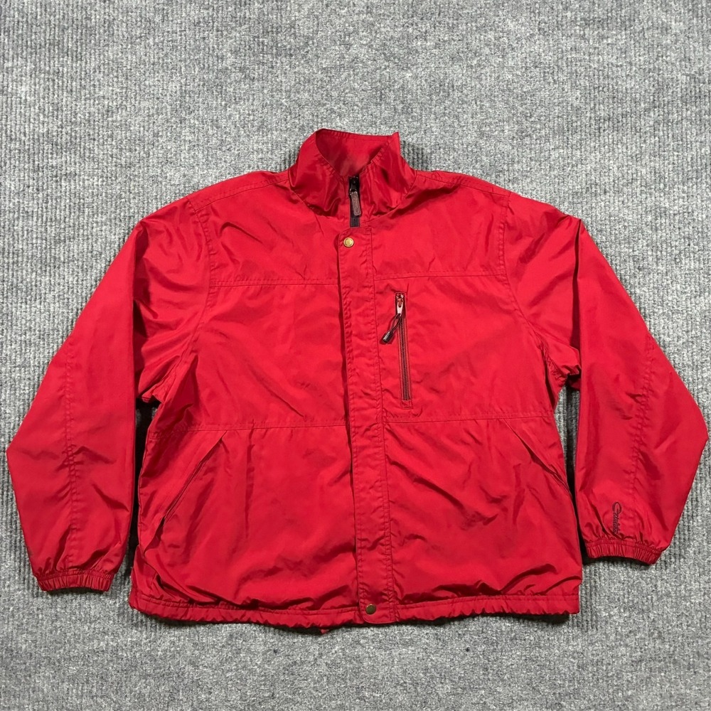 Vintage Catalina Womens Windbreaker Jacket Size XL Red Full Zip Snap Front